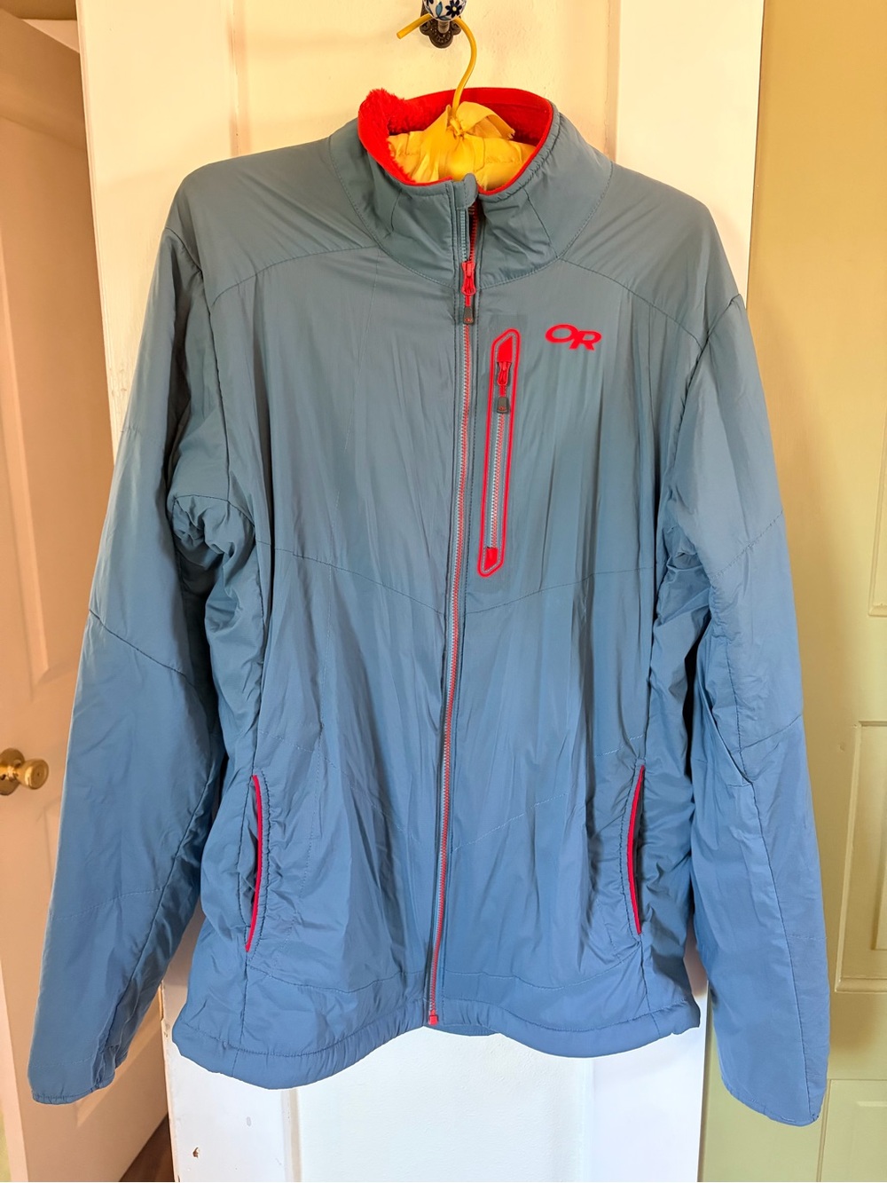 Outdoor Research Men's Lightweight Insulated Jacket - Slate Blue with Red Trim